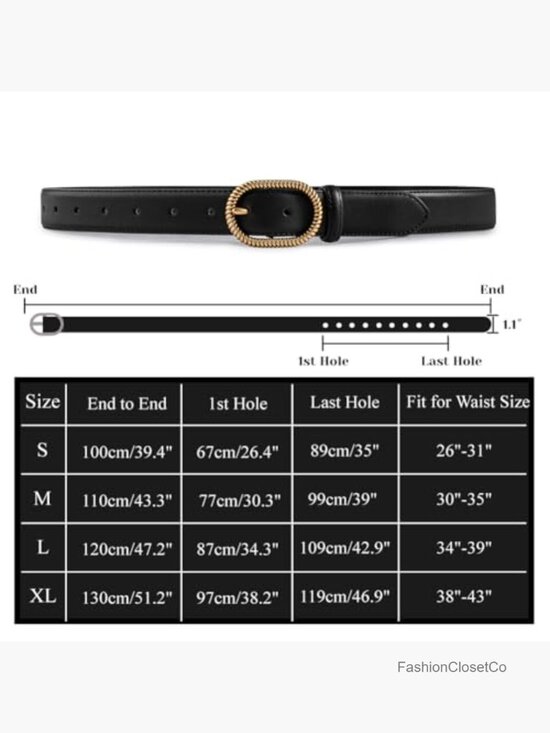 Genuine Leather Women\'s Belt with Brass Buckle, 1.1\
